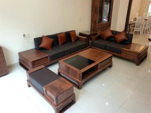 Bàn ghế gỗ óc chó phòng khách