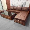 Bộ bàn ghế chân pháo chữ L gỗ cao cấp